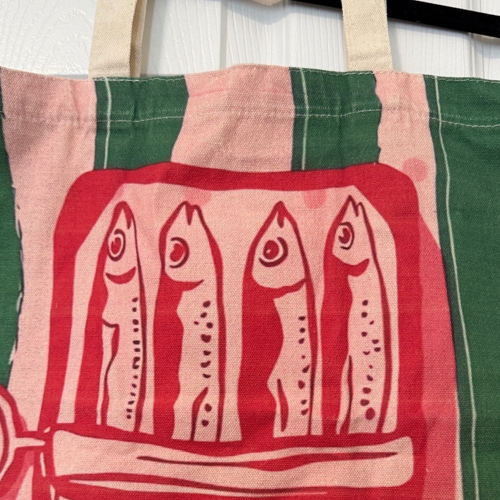 Striped Sardines Canvas Tote Bag - Picture 3 of 8